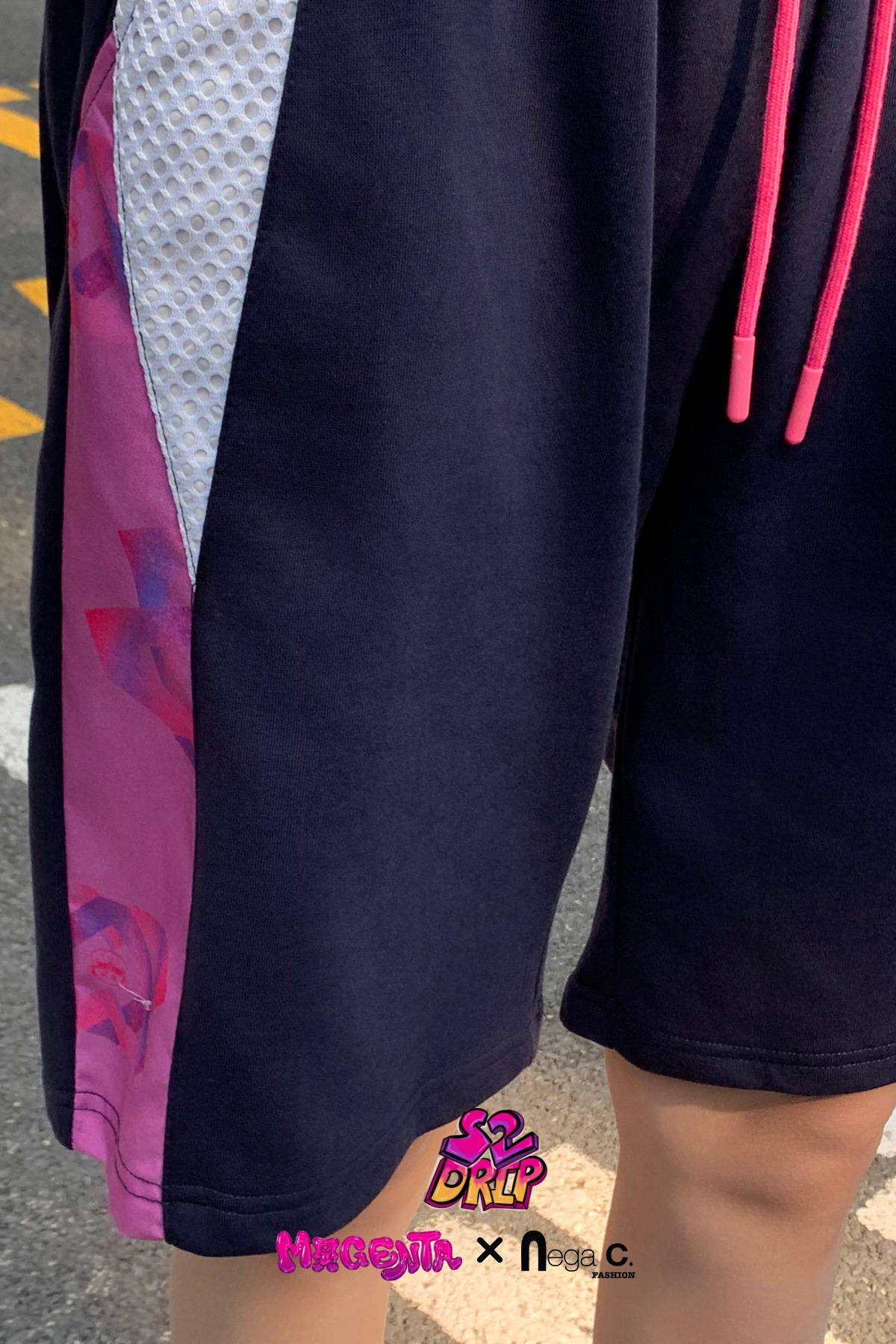 MxN fabric stitching Shorts|Navy|