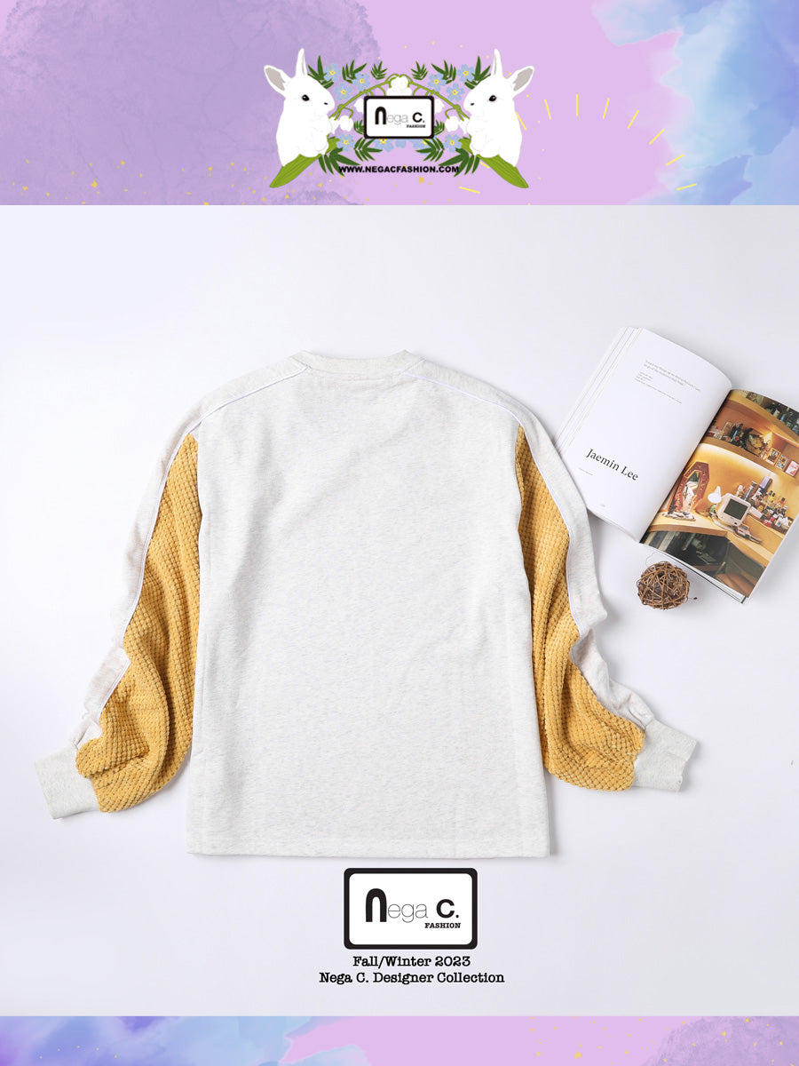 Nega CT03 ดีไซน์เฉพาะตัว | สไตล์เดียวกันสำหรับผู้ชายและผู้หญิง | เสื้อสเวตเตอร์ผ้าฝ้ายที่เหมาะกับผิว | สีเทาอ่อน