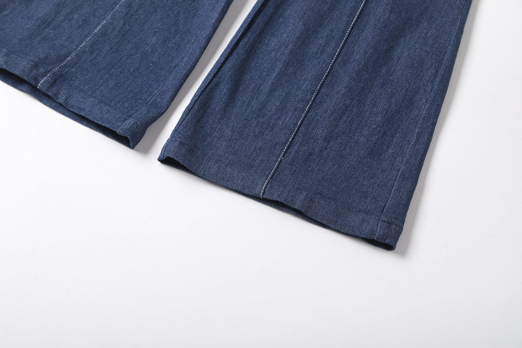 Nega C. 喇叭腳修腿牛仔褲| 淺藍色 |微彈