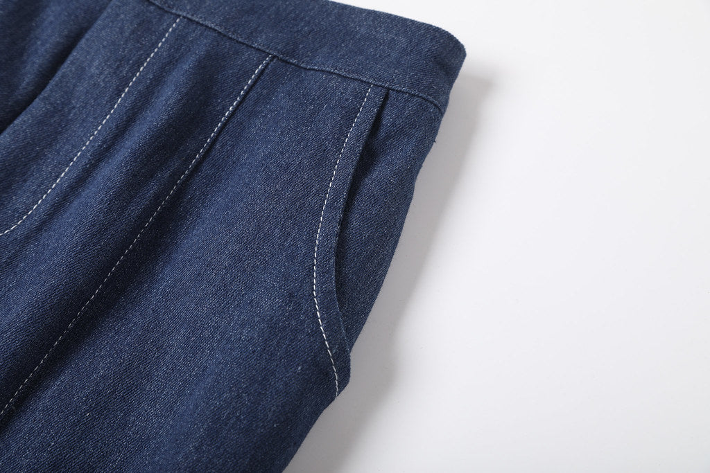 Nega C. 喇叭腳修腿牛仔褲| 淺藍色 |微彈