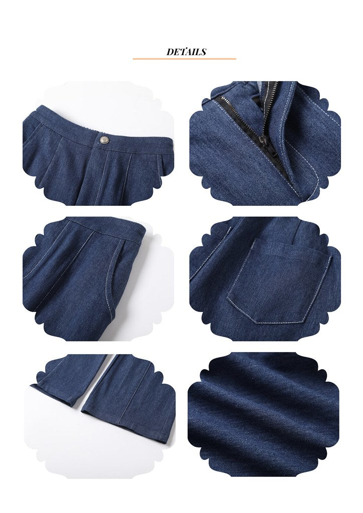 Nega C. 喇叭腳修腿牛仔褲| 淺藍色 |微彈