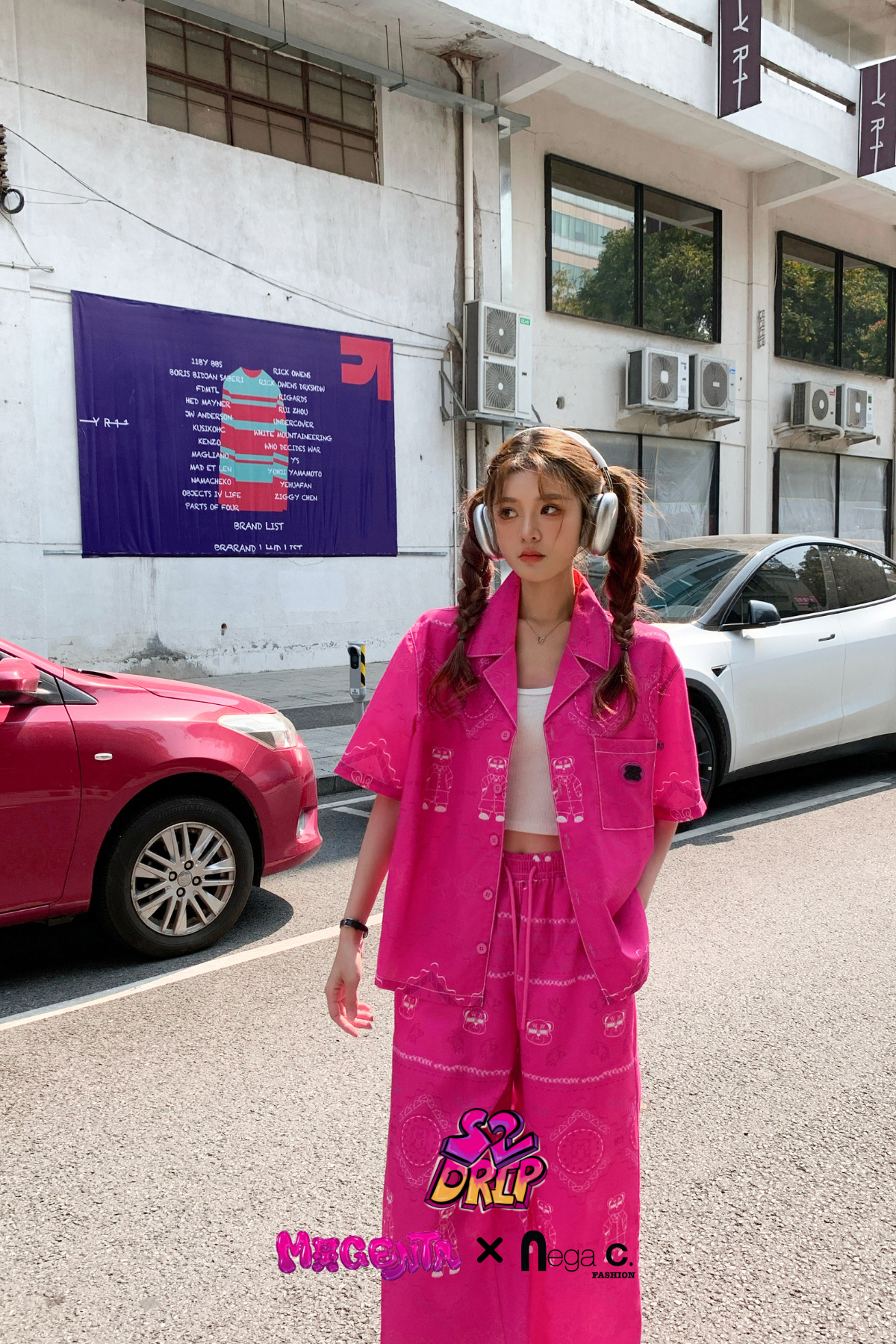 MxN S2 Magenta Bear Shirt + Trousers Set| Magenta|