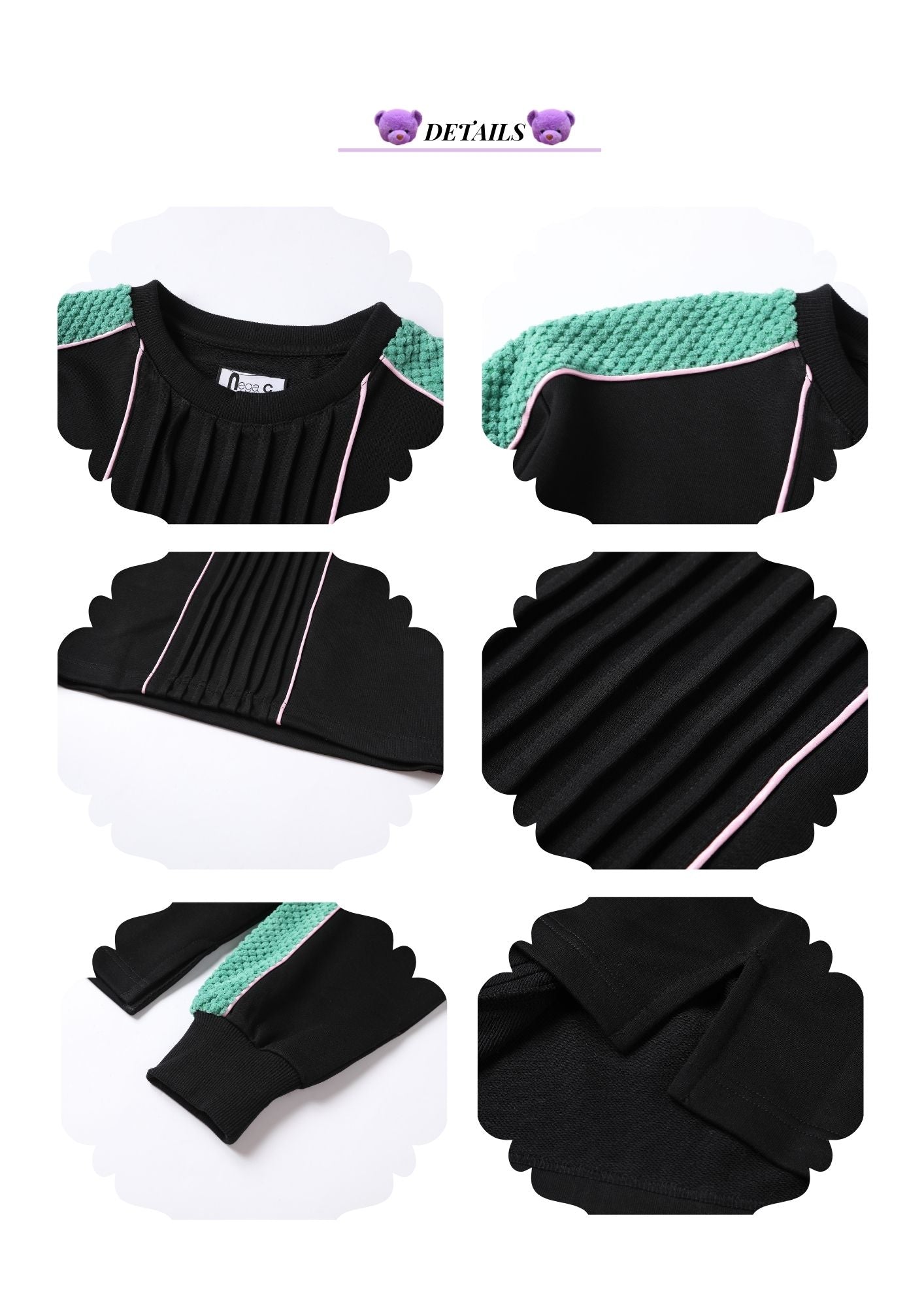 Nega CT02 ดีไซน์เฉพาะตัว | สไตล์เดียวกันสำหรับผู้ชายและผู้หญิง | เสื้อสเวตเตอร์ผ้าฝ้ายที่เป็นมิตรต่อผิวหนัง | สีดำ