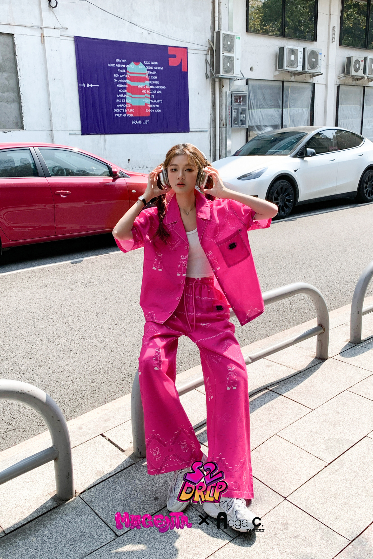 MxN S2 Magenta Bear Shirt + Trousers Set| Magenta|