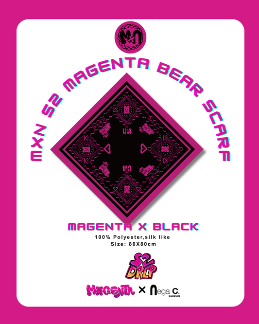 MxN S2 Magenta Bear scarf