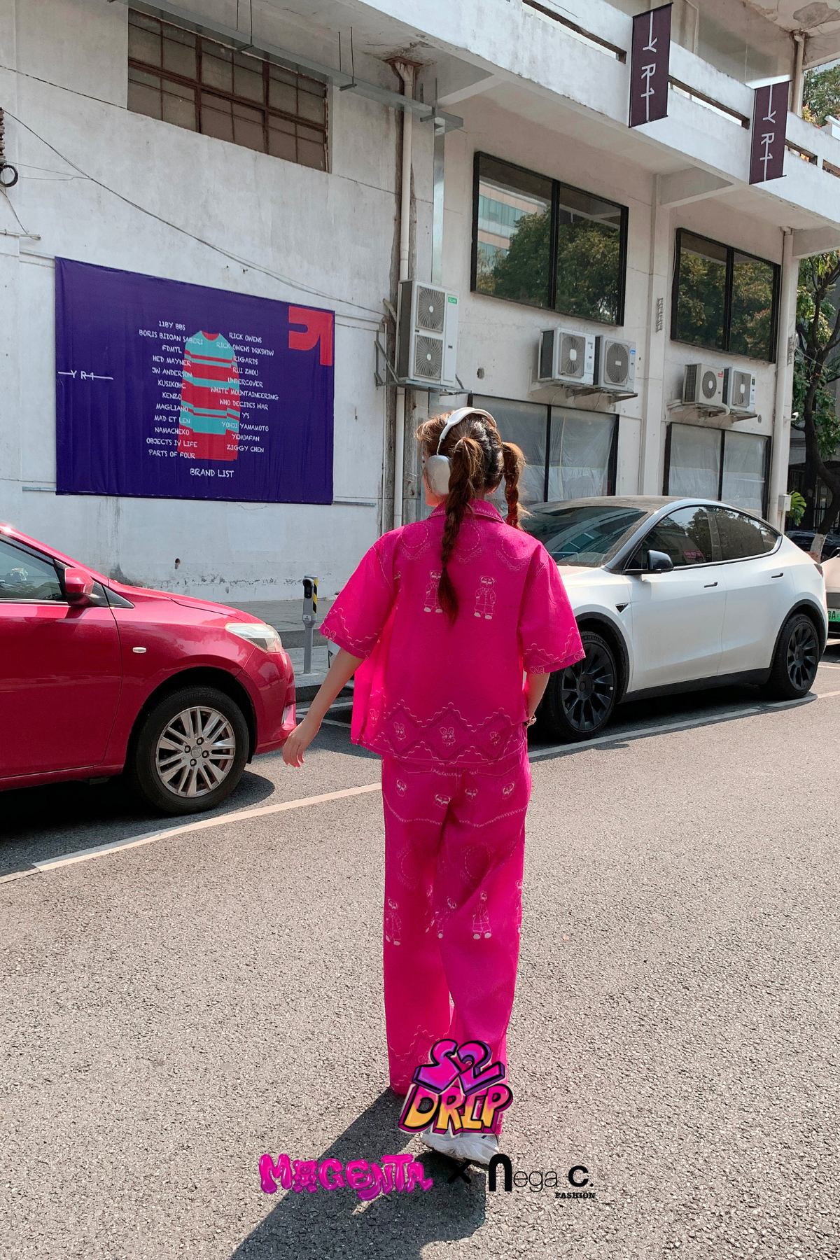 MxN S2 Magenta Bear Shirt + Trousers Set| Magenta|