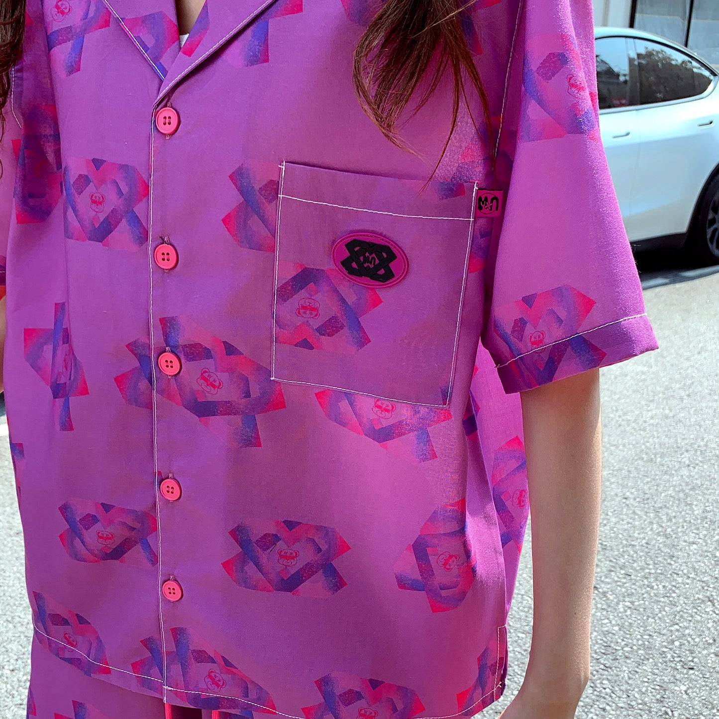 MxN S2 Magenta Bear Shirt + Shorts Set|Purple|