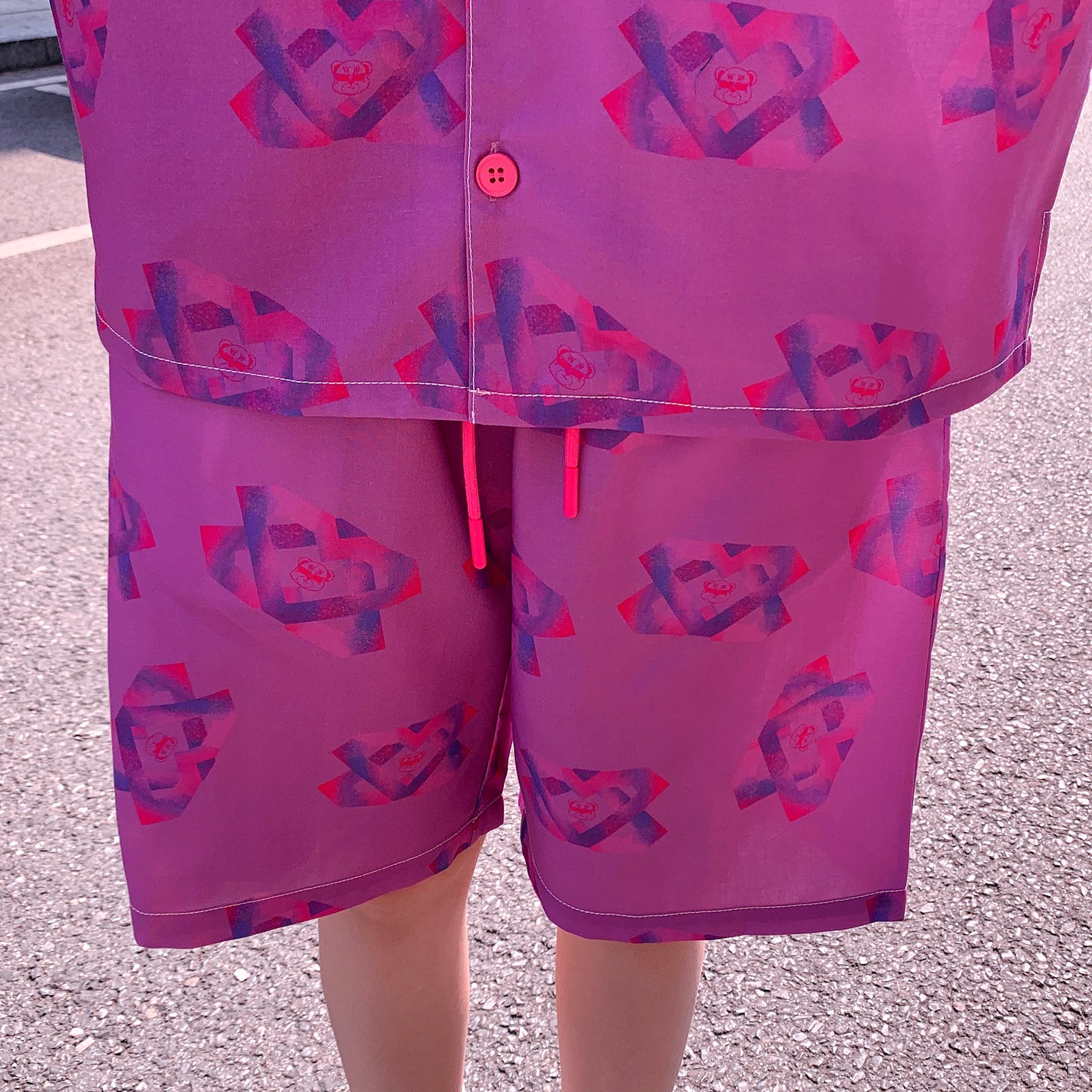 MxN S2 Magenta Bear Shirt + Shorts Set|Purple|