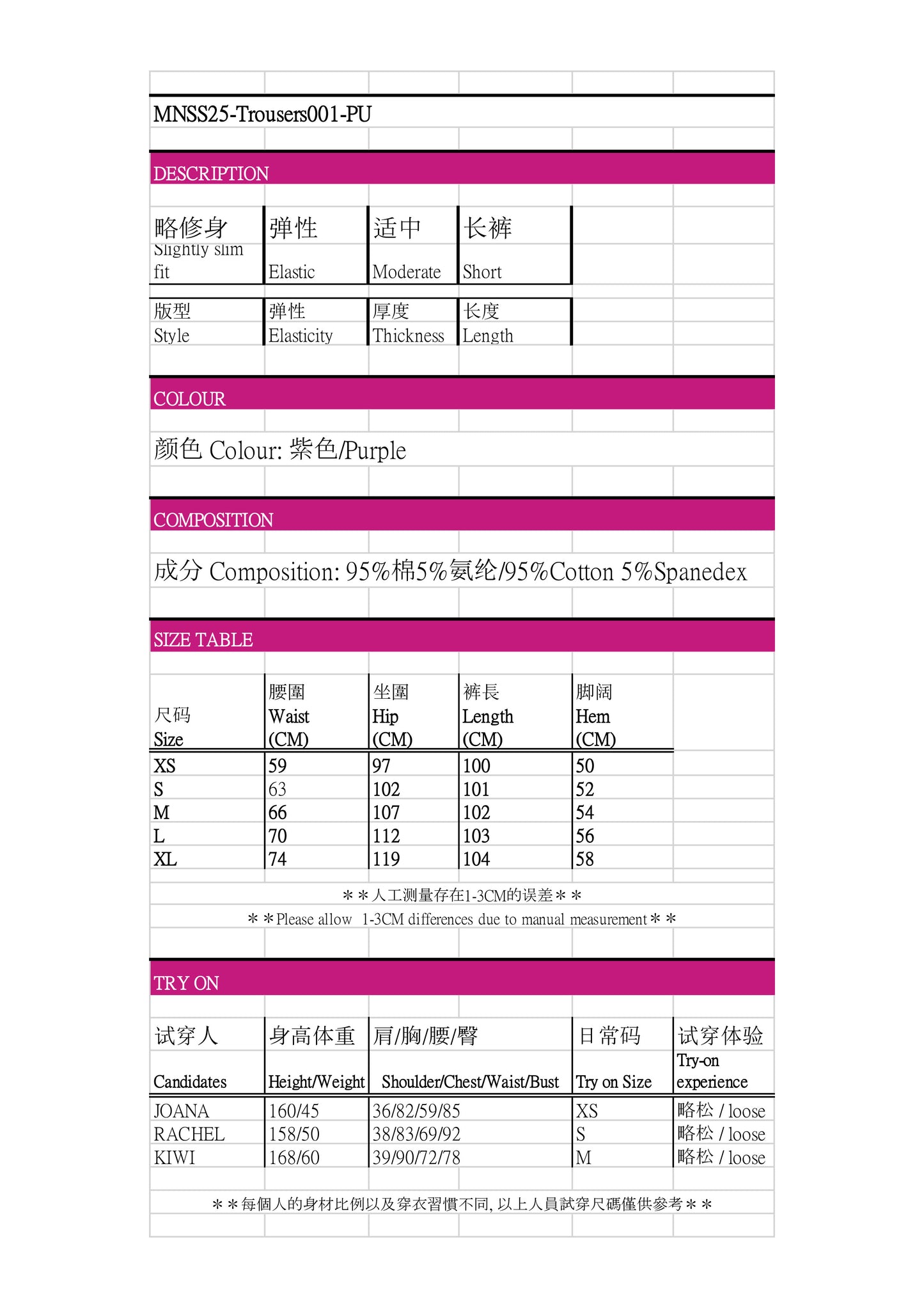 MxN fabric stitching Trousers|Navy|