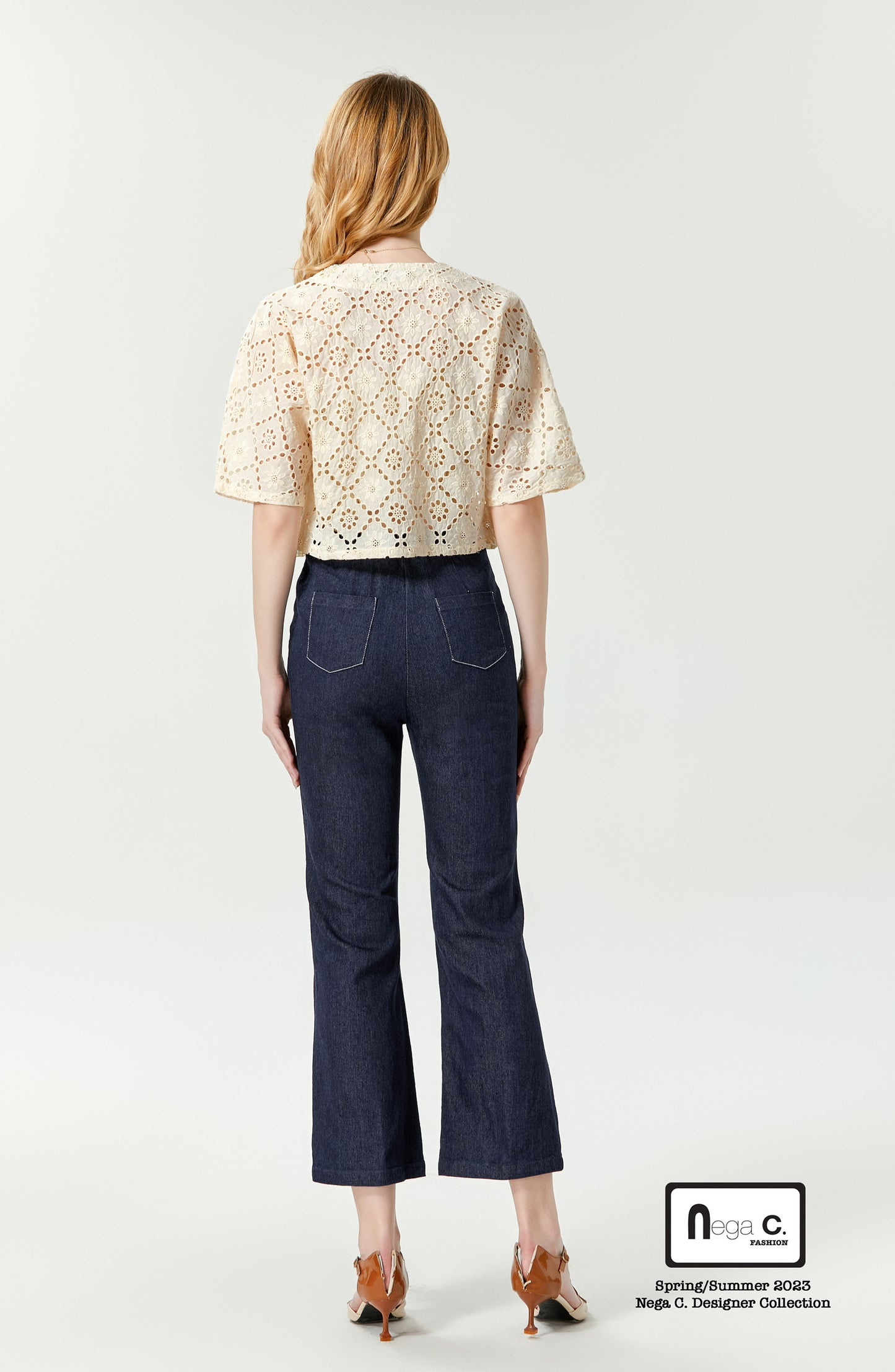 Nega C. เสื้อสายเดี่ยวลูกไม้ + เสื้อแจ็คเก็ตทูพีซ | สีแอปริคอท | มีซับใน