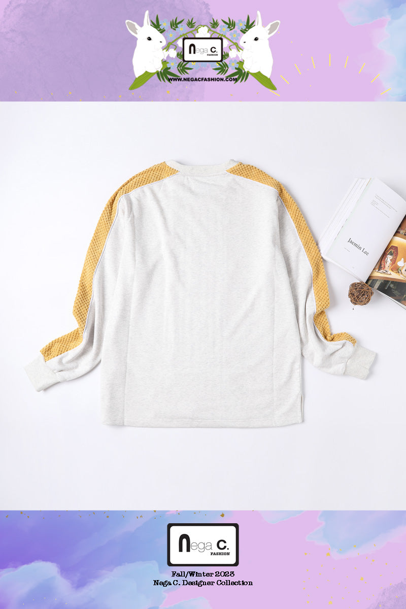 Nega CT04 ดีไซน์เฉพาะตัว | สไตล์เดียวกันสำหรับผู้ชายและผู้หญิง | เสื้อสเวตเตอร์ผ้าฝ้ายที่เหมาะกับผิว | สีเทาอ่อน
