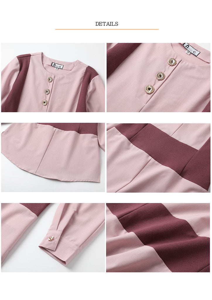 Nega C. Spliced คอกลมยาวปานกลาง | Burgundy | ยืดเล็กน้อย | ไม่มีซับใน