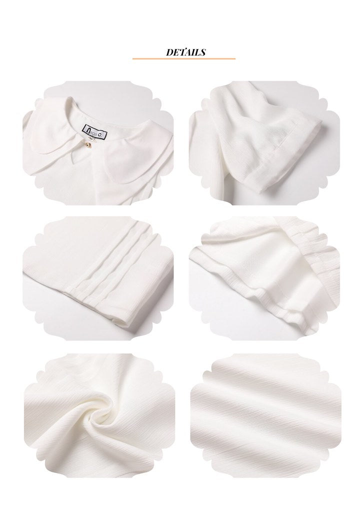 Nega C. เสื้อเชิ้ตปกสองชั้นหรูหรา | สีขาว | ไม่มีซับใน
