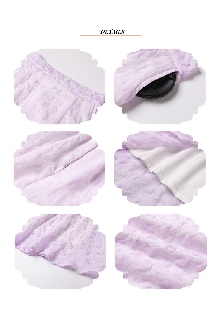 Nega C. กระโปรงชีฟองพิมพ์ลายหมึก | สีม่วง | มีซับใน