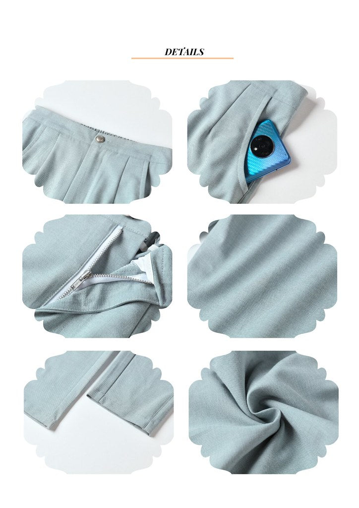 Nega C. กางเกงขายาวทรงเข้ารูป | สีฟ้าอ่อน | ไม่มีซับใน