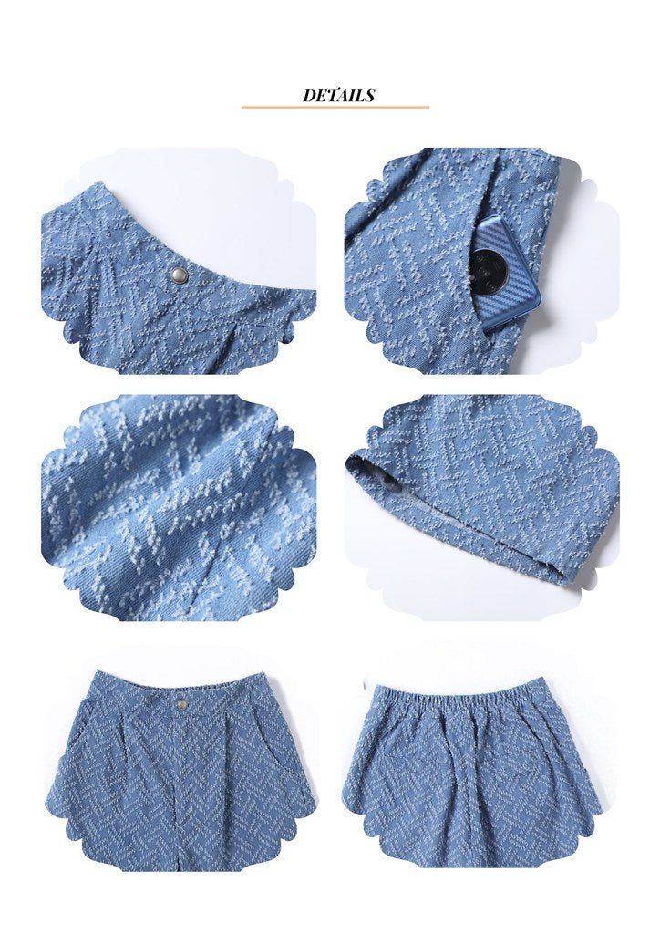 Nega C. Denim Shorts | สีฟ้า | ไม่ยืด | ไม่มีซับใน