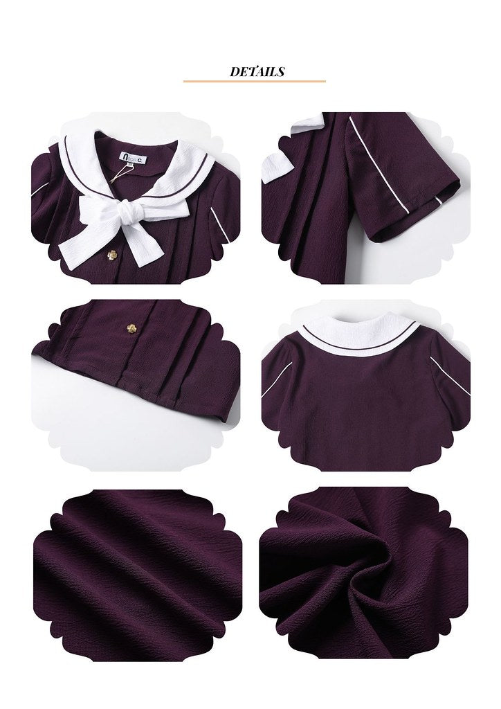 Nega C.เสื้อเชิ้ตผูกปมผีเสื้อ|สีม่วง