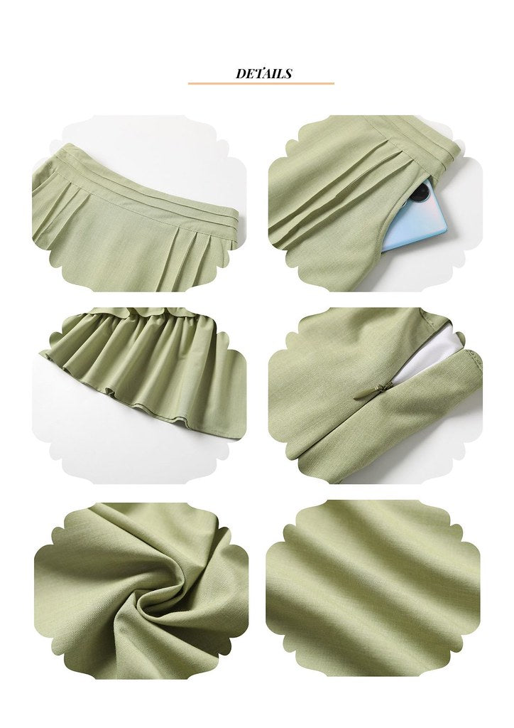 Nega C. กระโปรง Midi Ruffled 2 ชั้นหรูหรา | สีเหลือง | มีซับใน