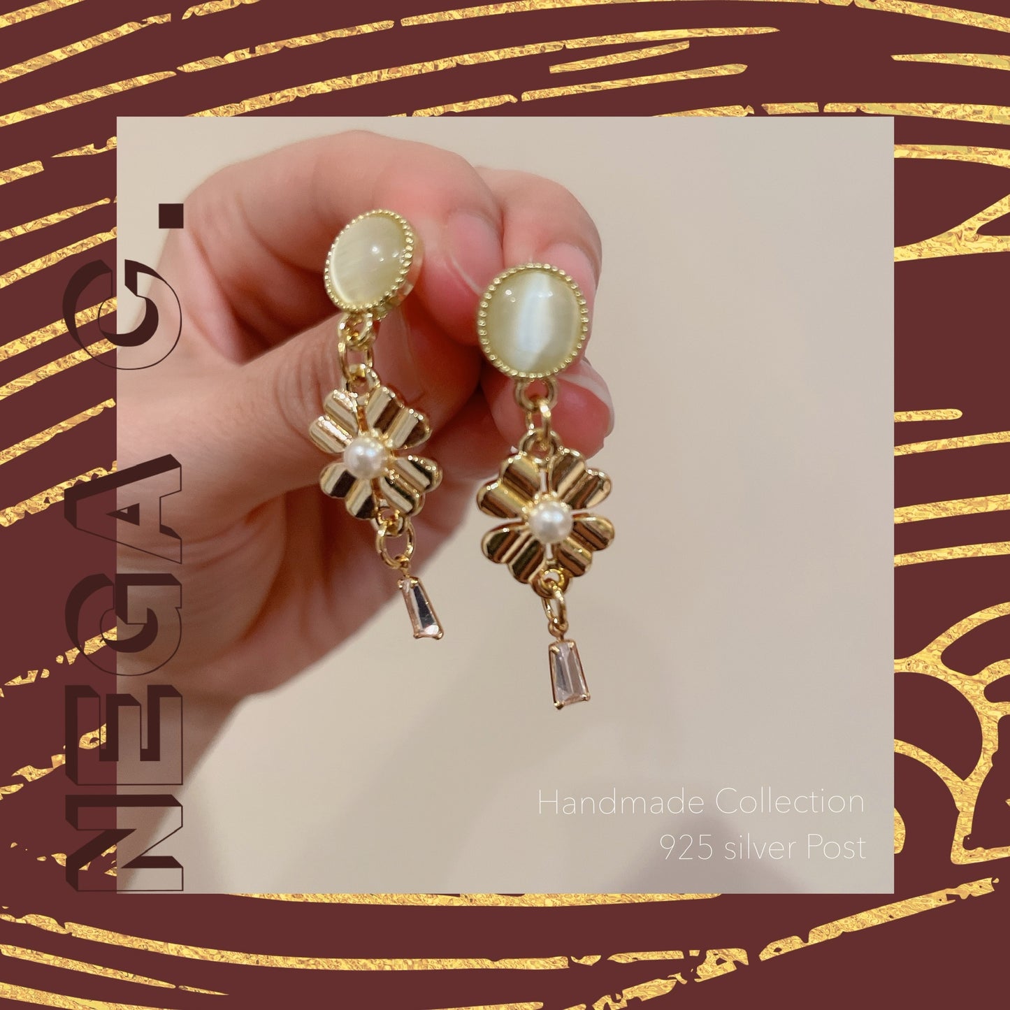 NC ACC ต่างหูหินตาแมวสไตล์เรโทร