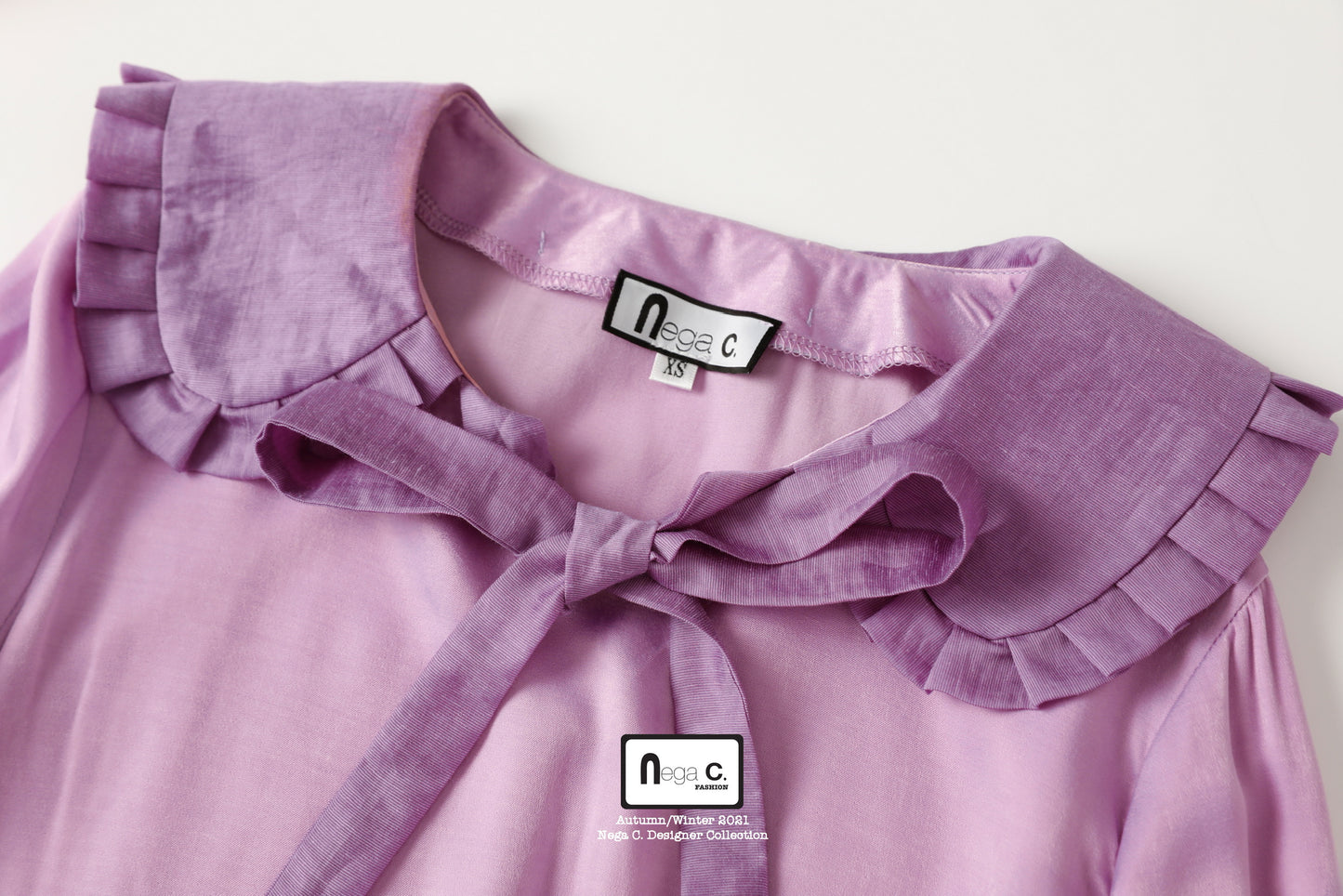 Nega C. เสื้อคอกลมพับจีบ |สีชมพู|