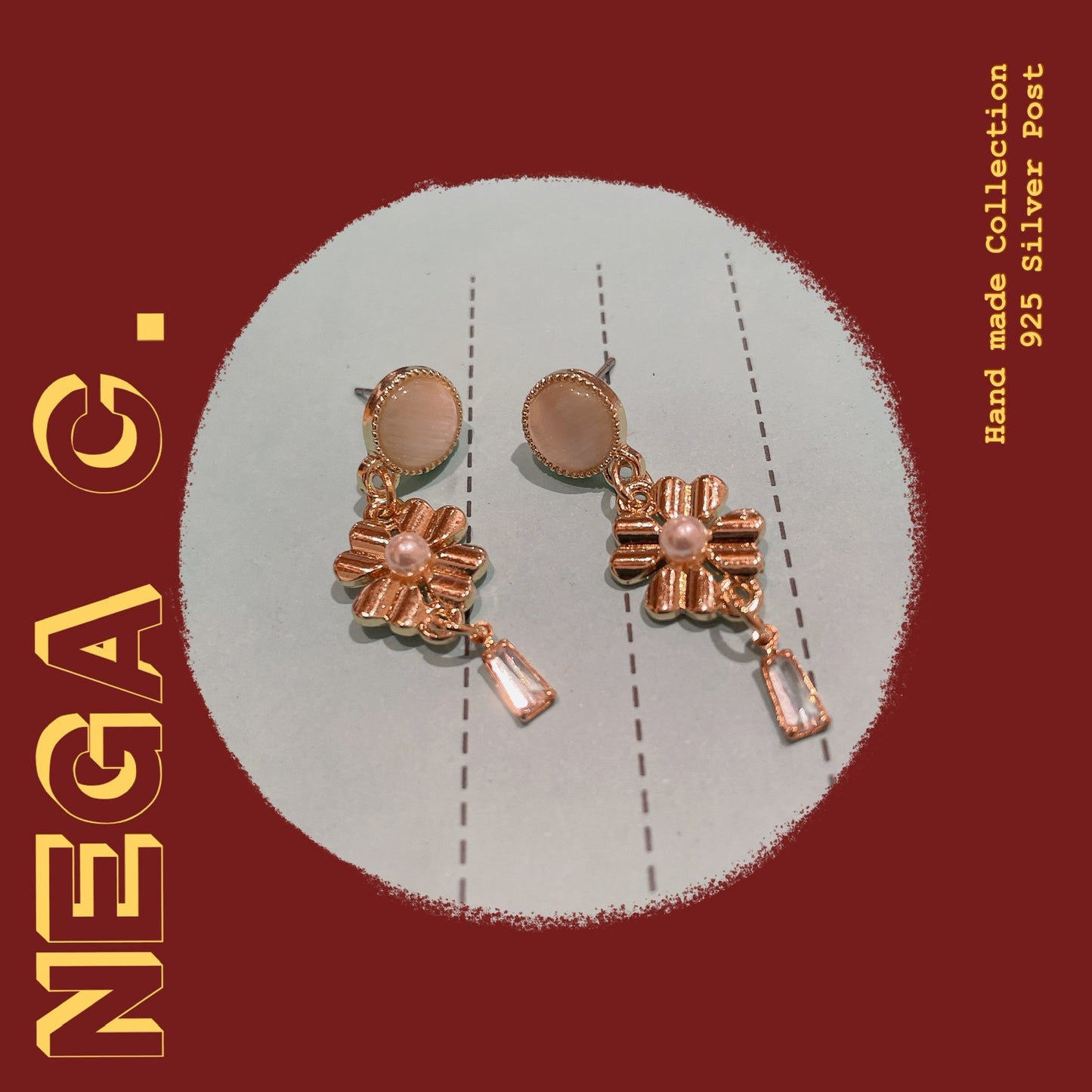 NC ACC ต่างหูหินตาแมวสไตล์เรโทร