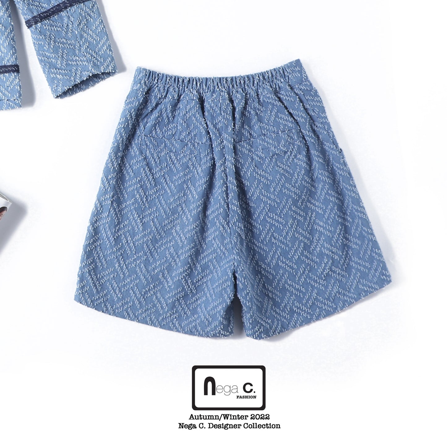Nega C. Denim Shorts | สีฟ้า | ไม่ยืด | ไม่มีซับใน