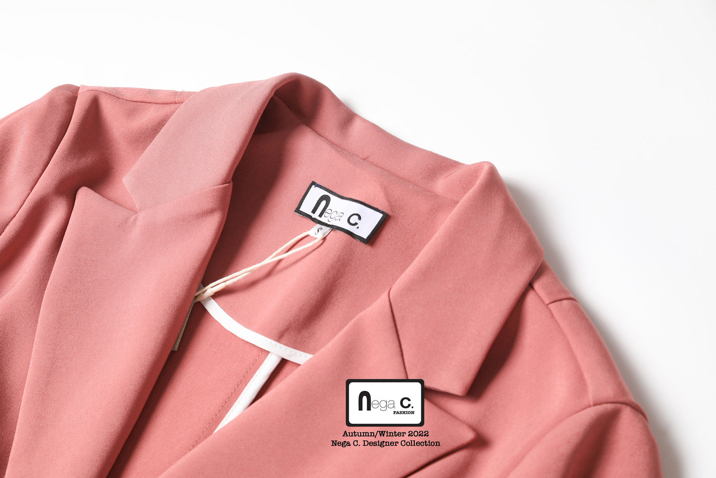Nega C. เบลเซอร์สีทึบ|ชมพู|ยืดเล็กน้อย|ไม่มีซับใน