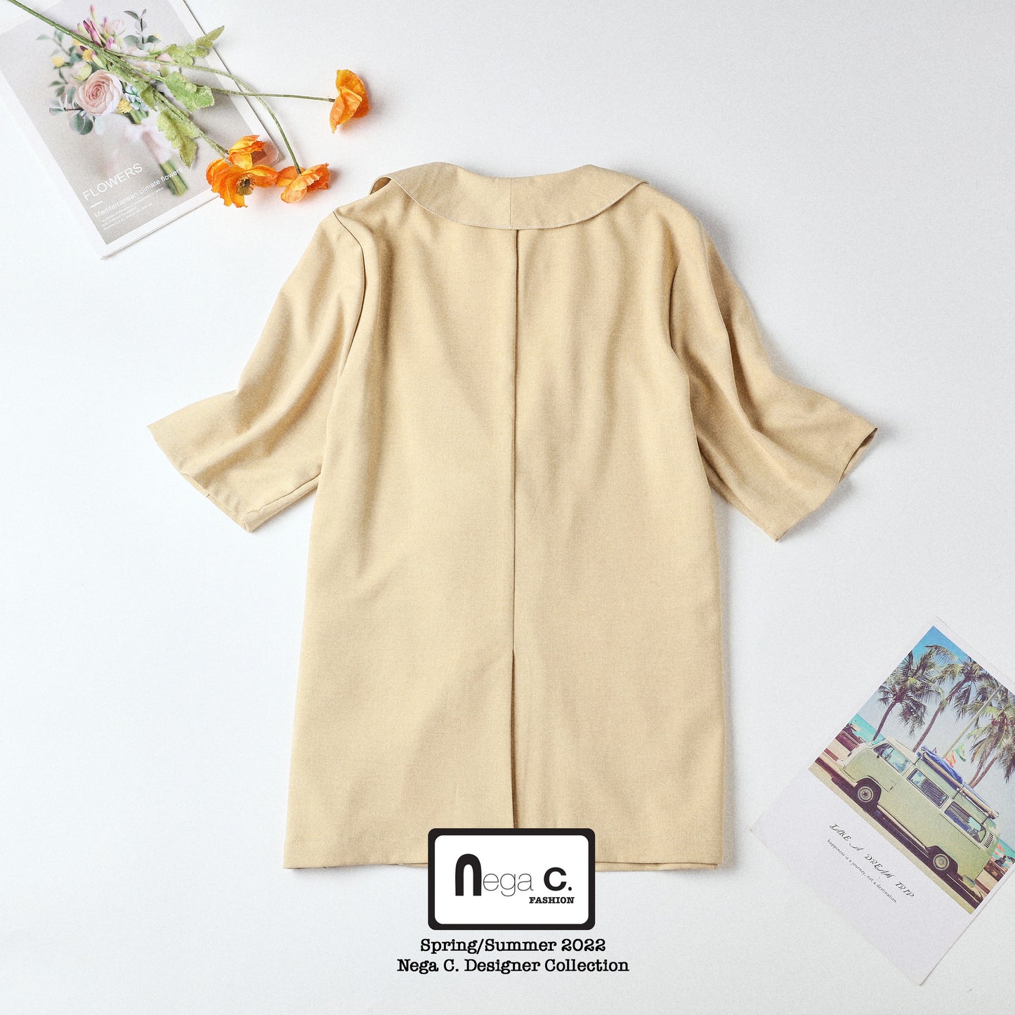 Nega C. เบลเซอร์สั้นกระดุมสองแถว | สีเหลือง | ไม่มีซับใน