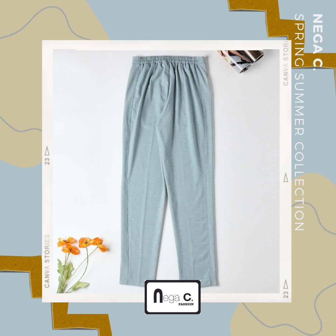Nega C. กางเกงขายาวทรงเข้ารูป | สีฟ้าอ่อน | ไม่มีซับใน