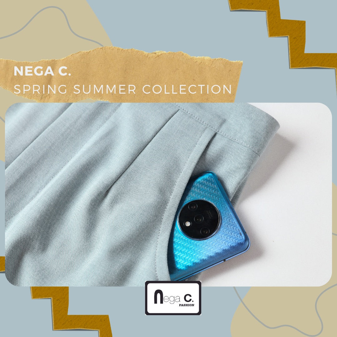 Nega C. กางเกงขายาวทรงเข้ารูป | สีฟ้าอ่อน | ไม่มีซับใน