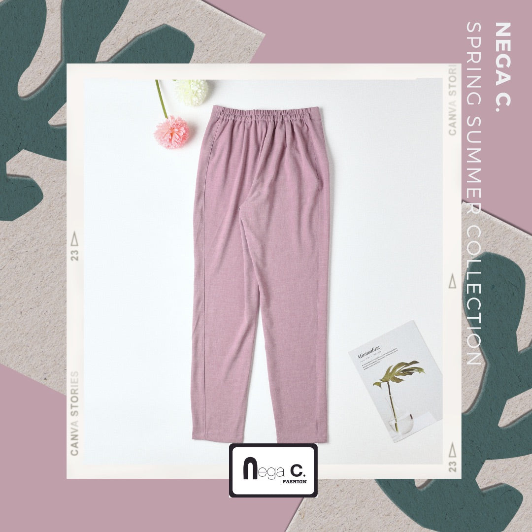 Nega C. กางเกงขายาวทรงเข้ารูป | สีชมพู | ไม่มีซับใน