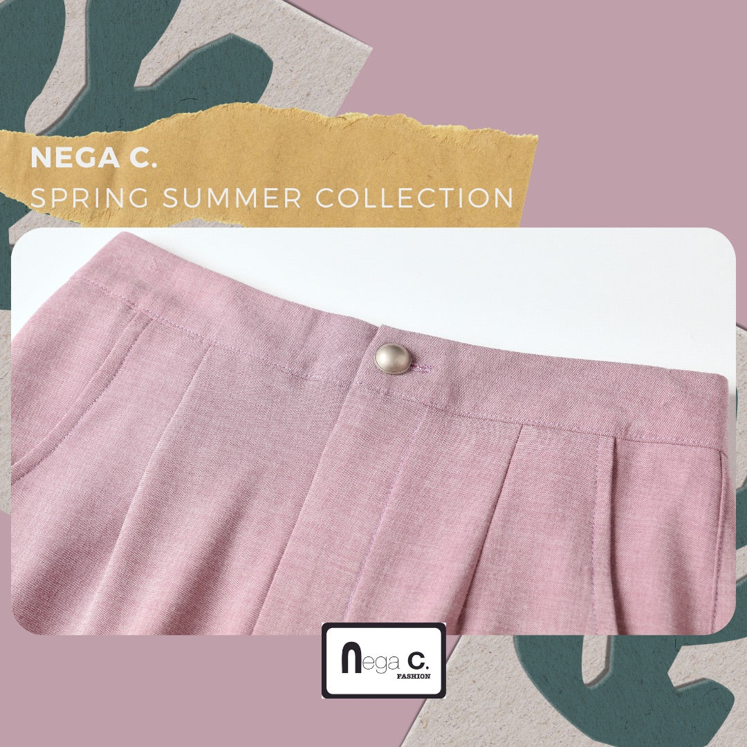 Nega C. กางเกงขายาวทรงเข้ารูป | สีชมพู | ไม่มีซับใน