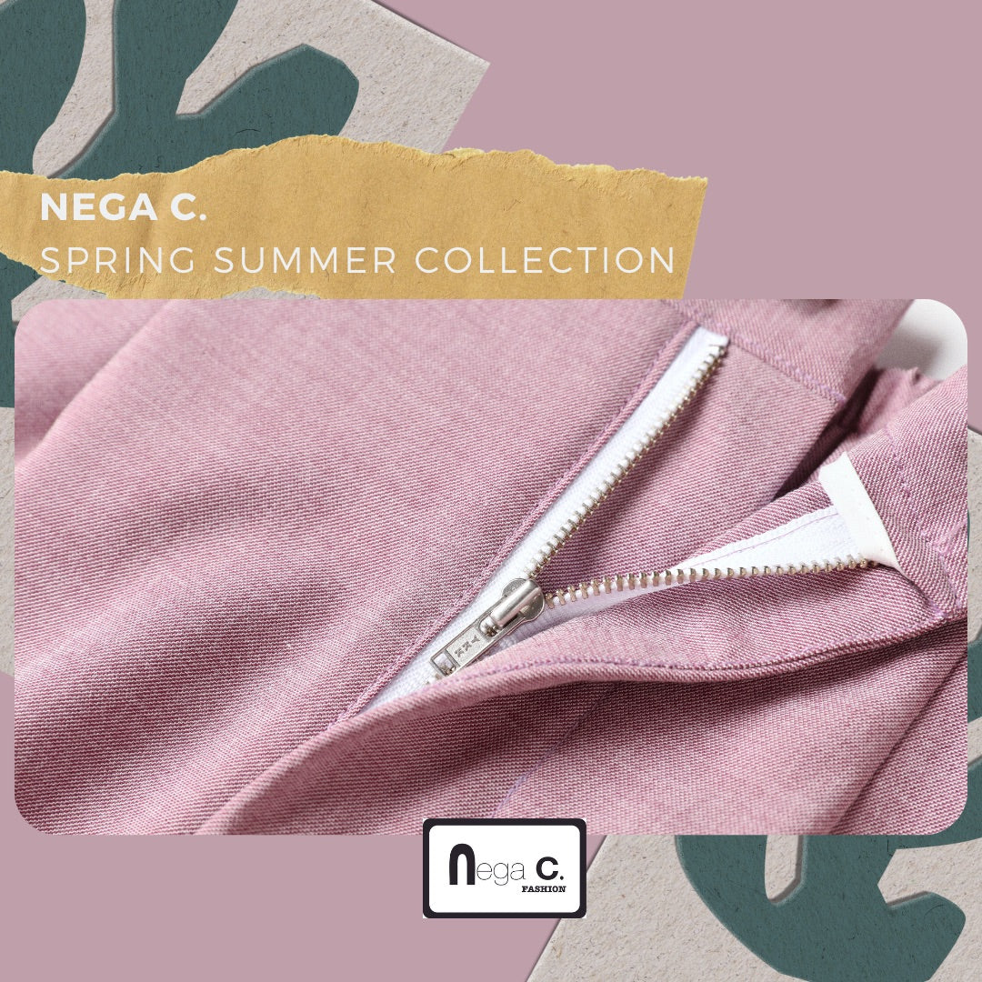Nega C. กางเกงขายาวทรงเข้ารูป | สีชมพู | ไม่มีซับใน