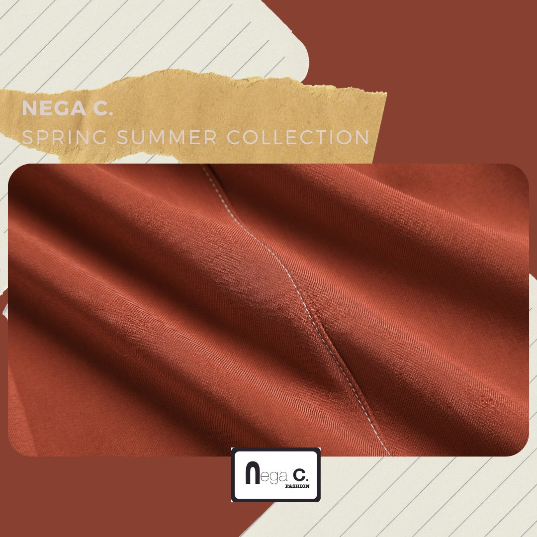 Nega C. กางเกงขากว้างเอวยางยืด | สีเบอร์กันดี | เอวยางยืด | ยืดหยุ่นเล็กน้อย |