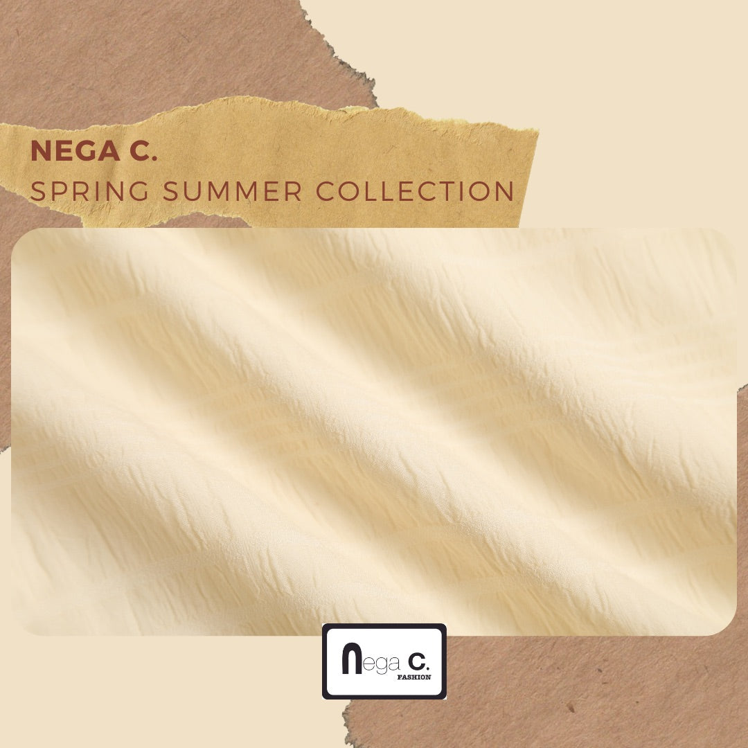 Nega C. กระโปรงยาวลายสก๊อตทรงเอมีผ่า | สีแอปริคอท | มีซับใน | ผ่า