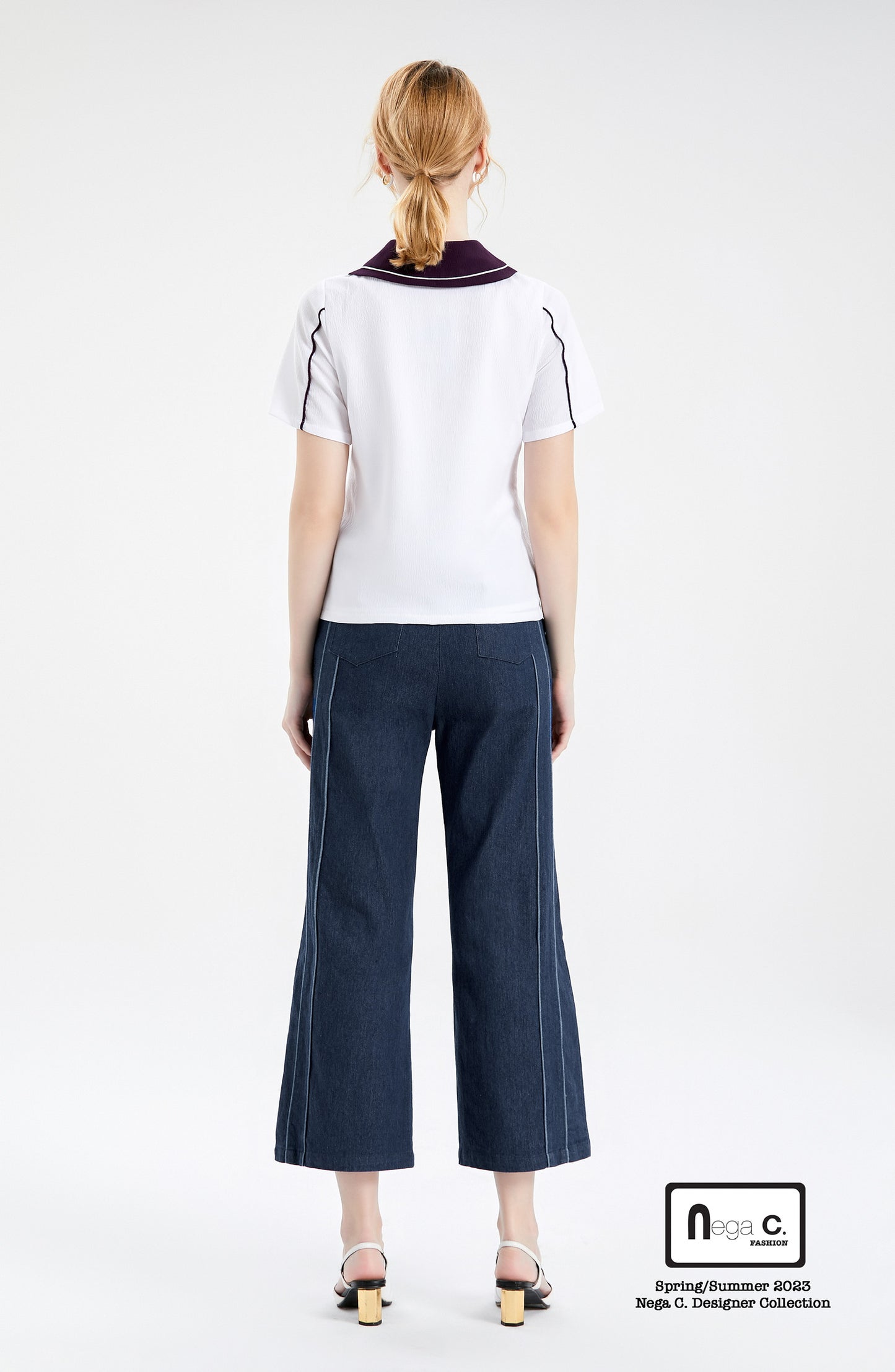 Nega C.เสื้อเชิ้ตผูกปมผีเสื้อ|สีขาว