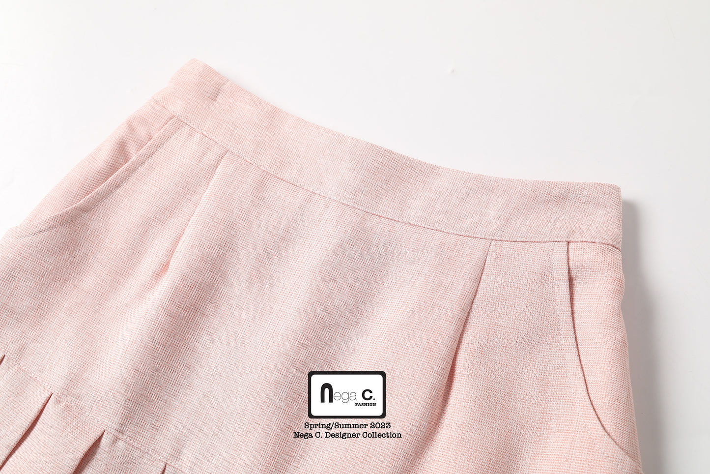 Nega C. มินิสเกิร์ตจับจีบสไตล์หวานน่ารัก |สีชมพู | มีซับใน