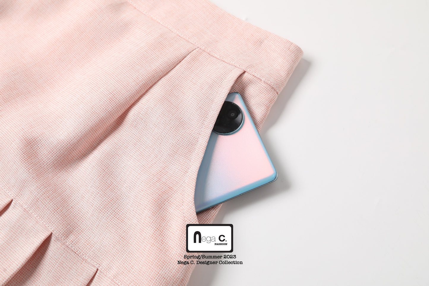 Nega C. มินิสเกิร์ตจับจีบสไตล์หวานน่ารัก |สีชมพู | มีซับใน