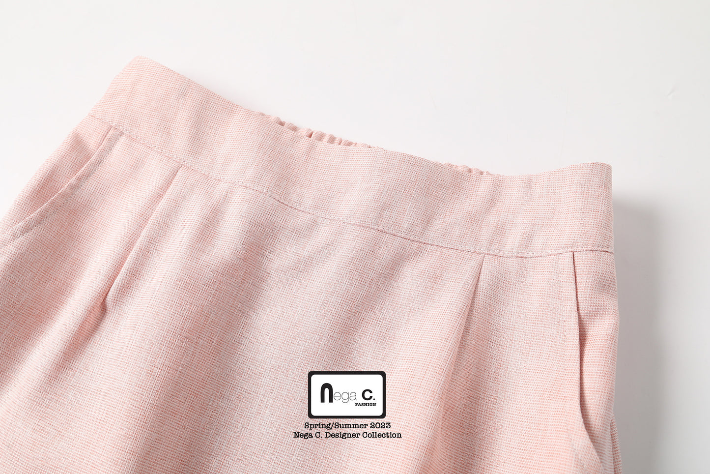 Nega C. กระโปรง Midi Ruffle Hem เรียบหรู | สีชมพู | มีซับใน
