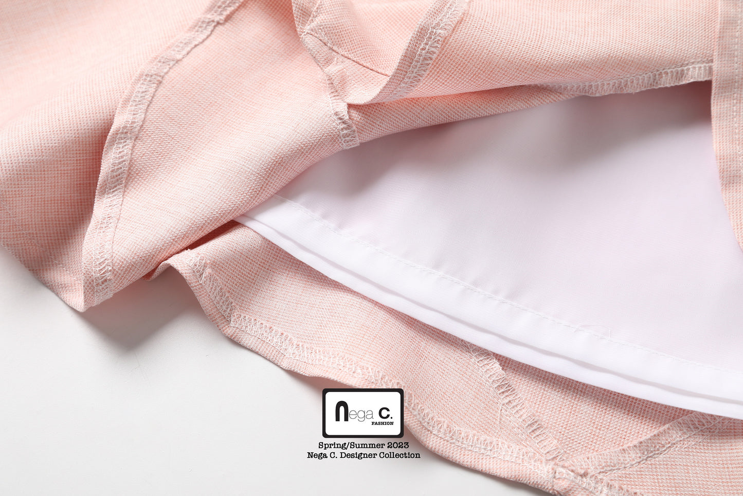 Nega C. กระโปรง Midi Ruffle Hem เรียบหรู | สีชมพู | มีซับใน