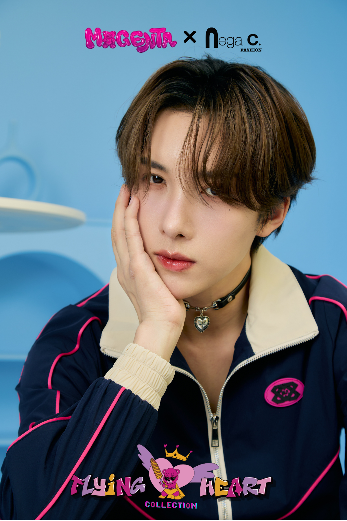 MXN Sport style jacket with Magenta pipping| Navy| With Lining