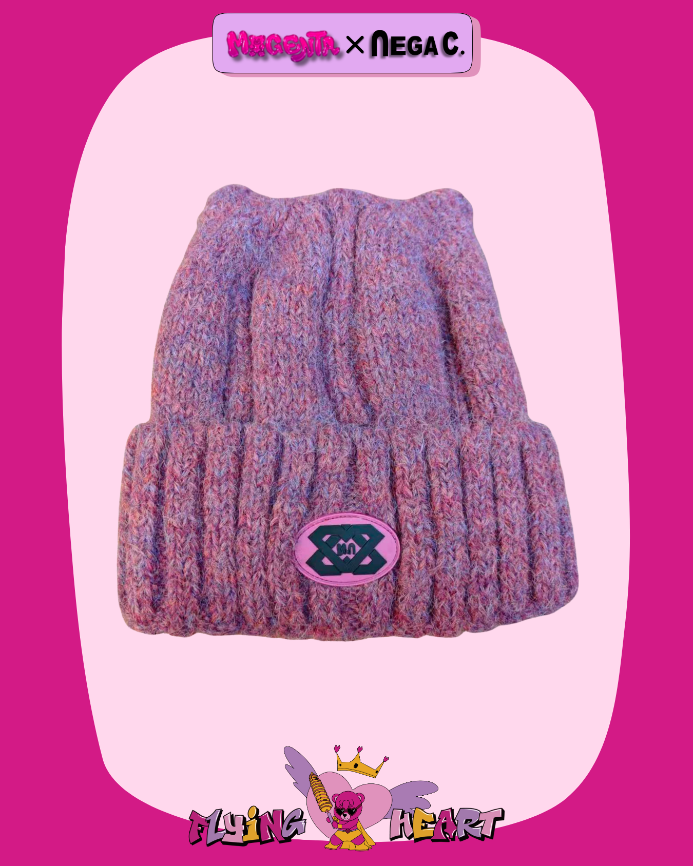 MXN Cat ear knit hat| Magenta