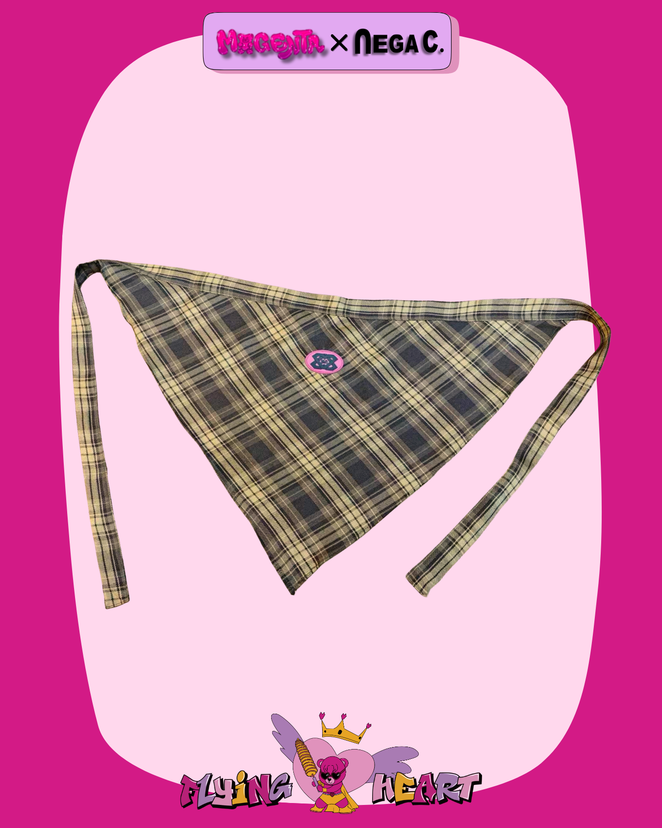 MxN Triangle check pattern scarf| Brown|