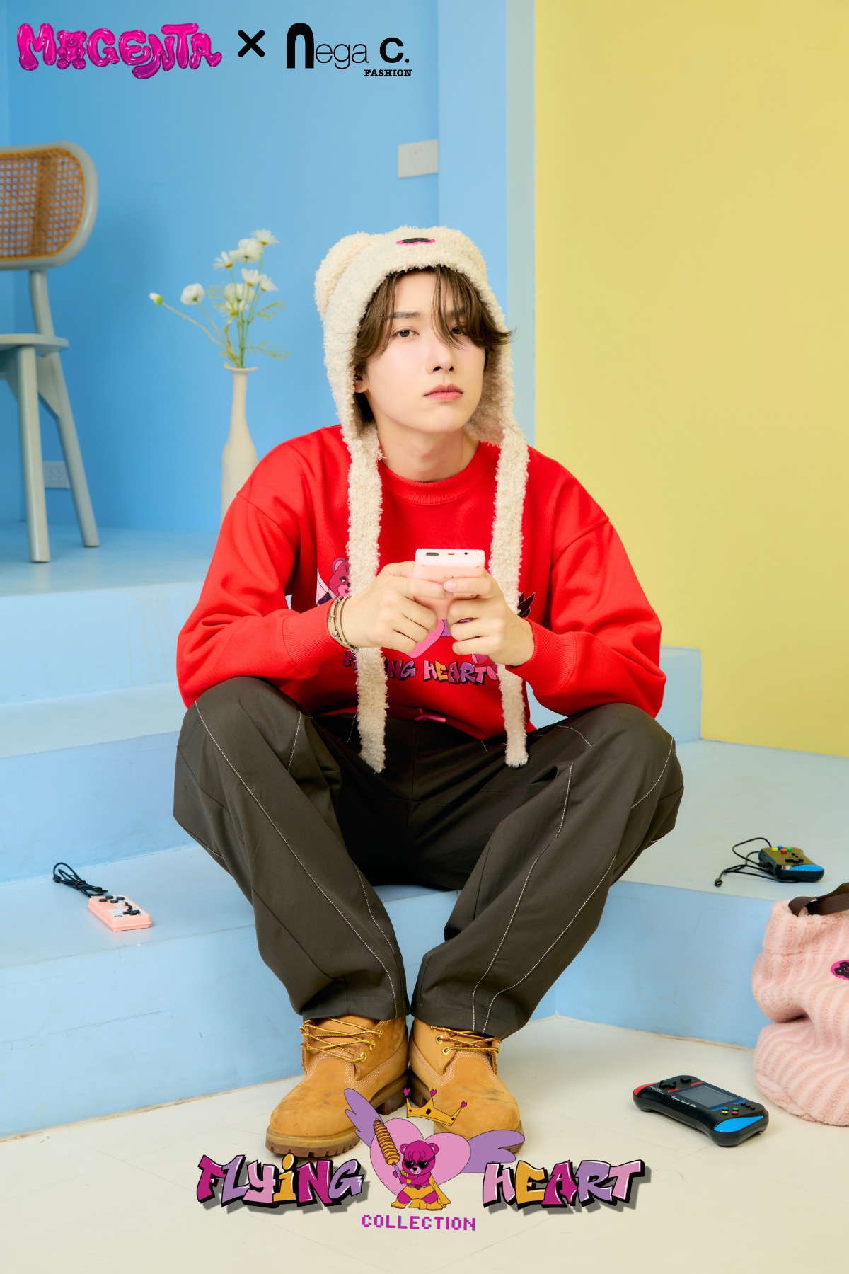 MXN Magenta Bear Sweater| Red