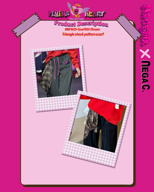 MxN Triangle check pattern scarf| Brown|