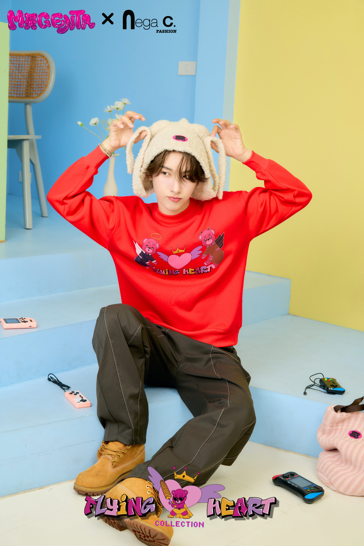 MXN Magenta Bear Sweater| Red