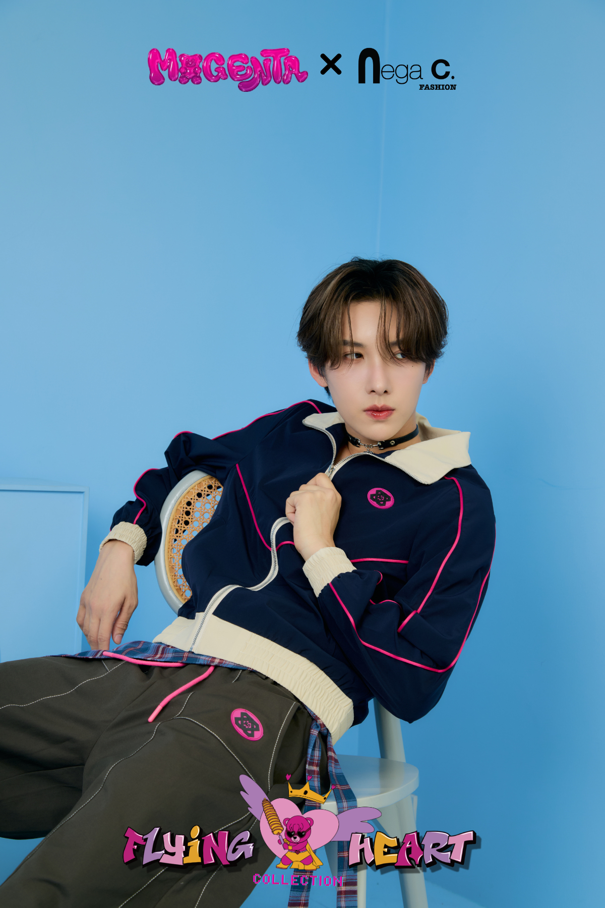 MXN Sport style jacket with Magenta pipping| Navy| With Lining