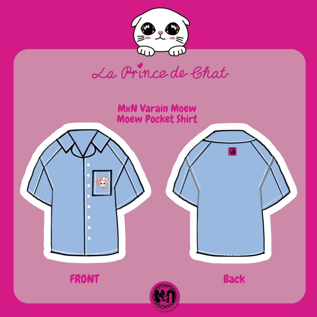 MxN Varain Moew Moew Pocket Shirt [MGNC_top002/Sky Blue]