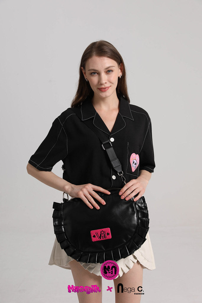 MxN Lucky 6 Ruffle Bag [MGNC_bag001/Black]