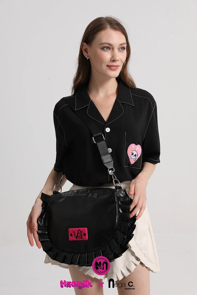 MxN Lucky 6 Ruffle Bag [MGNC_bag001/Black]